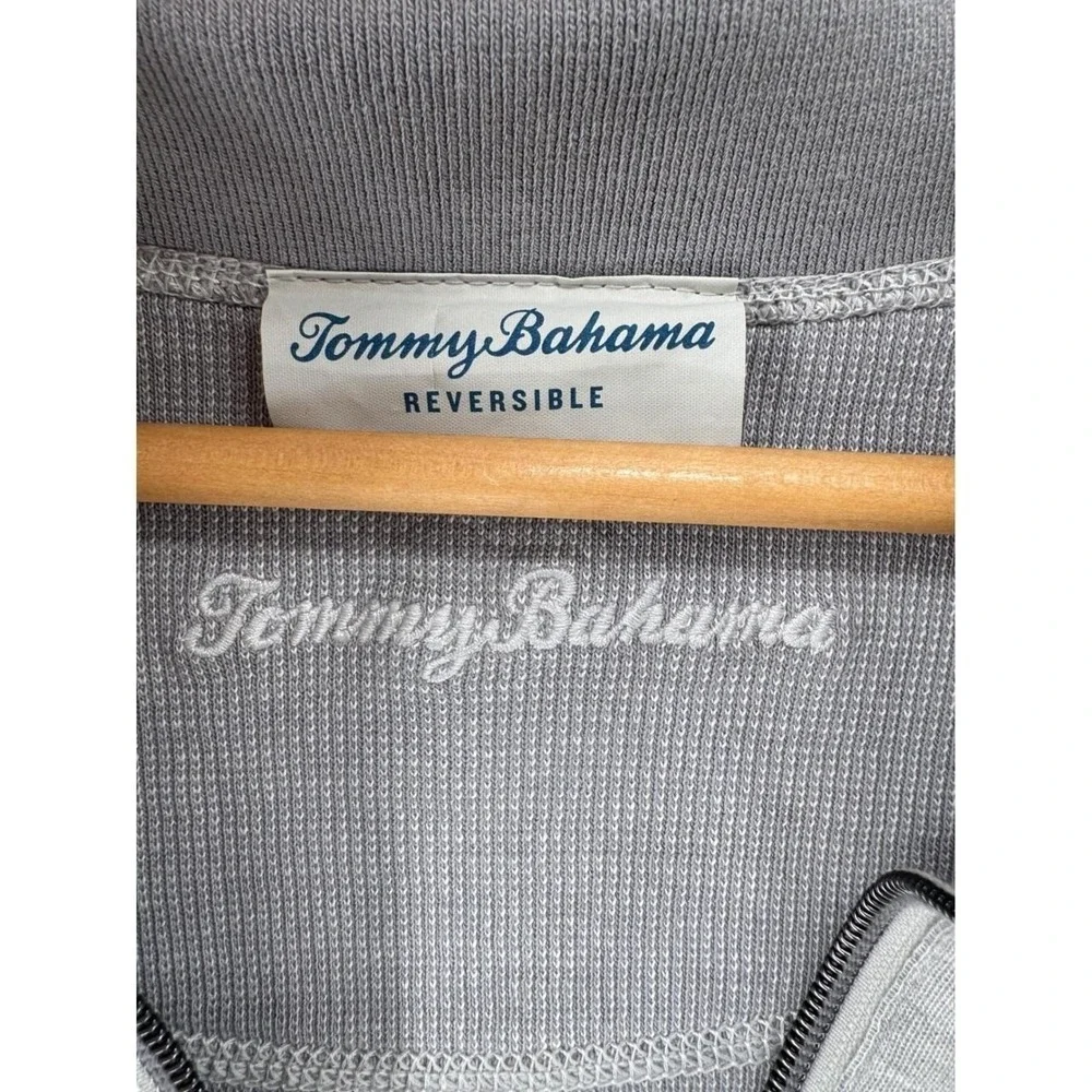 Tommy Bahama Reversible  Quarter Zip Pullover Mens XL Gray‎ Reversable GOLF